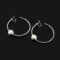 [蚊香盤]個性大耳圈珍珠耳環 - 无耳洞。一体式蚊香盘耳夹（可旋转）。银色