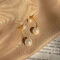[925純銀]法式復古珍珠耳環YC7418E - 珍珠耳钉-黄金色, 925银