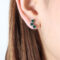 [316L鈦鋼]創意水晶小眾耳環F744 - F744-钢色绿水晶耳钉