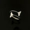[925純銀]設計簡約魚尾戒指YC4453R - 鱼尾戒指-白金色, #15号【可调节14-16号】