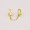 [銅]單隻-鏈條鋯石菱格紋耳夾 - 一只黄金色锆石菱格一体式耳夹, 铜