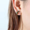[316L鈦鋼]創意水晶小眾耳環F744 - F744-金色绿水晶耳钉