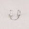 [銅]單隻-鏈條鋯石菱格紋耳夾 - 一只白金色锆石菱格一体式耳夹, 铜