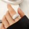 [316L鈦鋼]小眾金屬感牛角戒指A453 - A453-钢色戒指, 7号