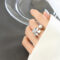 [316L鈦鋼]法式花朵膠珠戒指A449 - A449-钢色戒指, 7号