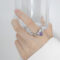 [316L鈦鋼]鋯石玻璃心形戒指A464 - A464-紫锆石钢色戒指, 7号