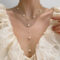 [🇰🇷韓.代工]設計感仙女風珍珠項鏈 - 高亮珍珠项链