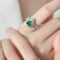 [316L鈦鋼]鋯石玻璃心形戒指A464 - A464-绿玻璃钢色戒指, 7号