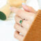 [316L鈦鋼]祖母綠橢圓鋯石戒指A442 - A442-钢色戒指-6号开口可调节, 6号