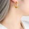 [316L鈦鋼]法式素圈珍珠耳環 - F765-金色耳环