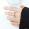 [316L鈦鋼]設計感多彩鋯石戒指A443 - A443-钢色戒指, 7号