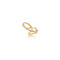 [銅]單隻-誇張線條鋯石交叉耳夾 - 一只黄金色交叉线条耳夹, 铜