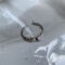 [925純銀]錫箔愛心珍珠戒指YC4660R - 爱心肌理戒指-白金色, 开口可调节
