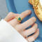 [316L鈦鋼]鋯石玻璃心形戒指A464 - A464-绿玻璃金色戒指, 7号