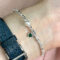 [925純銀]愛心鋯石珍珠手鏈 - 绿锆石, 925银