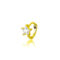 [鍍銀]單隻-閃鉆五角星氣質耳環 - 一只黄金色闪钻星星耳扣, 铜