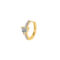 [鍍銀]單隻-排鉆愛心森系耳環 - 一只黄金色锆石爱心耳扣, 铜