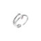 [925純銀]不規則雙層珍珠戒指 - 素银色, 开口可调节
