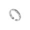 [925純銀]淩紋格戒指 - 细款, 开口可调节