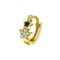 [鍍銀]單隻-閃耀滴膠星星氣質耳環 - 一只黄金色黑色星星耳扣, 铜