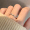 [925純銀]波浪微鑲鉆石戒指YC4656R - 波浪镶钻戒指-白金色, #13号【可调节12-14号】