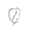 [925純銀]錫紙紋理開口戒指YC4697R - 锡纸纹戒指-银色, 开口可调节
