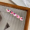 創意手作玫瑰花朵幹花珍珠髪夾23133 - 23138 五个圆形粉色干花款