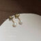 [925銀針]異形珍珠做舊玫瑰耳釘 - 2305淡水珍珠形状随机发