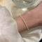 [925純銀]精緻施家珍珠手鏈 - 白金色2mm, 925银