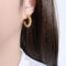 [316L鈦鋼]簡約螺紋水鑽耳環F799 - F799-金色耳环