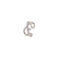 [銅]單隻-幾何雙層鑲鉆交叉耳骨夾 - 一只交叉锆石耳夹, 铜