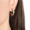 [316L鈦鋼]創意樹脂戒指耳環A492 - F821-金色耳环