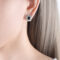 [316L鈦鋼]氣質玻璃鋯石項鏈耳環F850 - F850-钢色黑玻璃石耳环