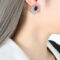 [316L鈦鋼]紅玻璃石螺紋耳環F756 - F756-钢色耳环