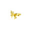 [銅]單隻-立體閃鉆液態蝴蝶耳骨夾 - 一只黄金色锆石蝴蝶耳夹, 铜