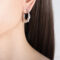 [316L鈦鋼]壓紋幾何型耳環F836 - F836-钢色耳环