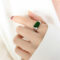[316L鈦鋼]祖母綠樹脂戒指A477 - A477-钢色戒指, 6号