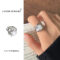 [鍍銀]個性ins疊口珍珠戒指 - 1011珍珠（7号开）, 开口可调节