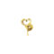 [銅]單隻-小碎鉆鏤空心形耳骨夾 - 一只黄金色爱心闪钻耳夹