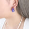 [316L鈦鋼]水滴形樹脂耳釘F854 - F854-紫树脂金色耳钉