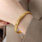 [316L鈦鋼]浮雕立體感手鐲耳環F782 - Z011-金色手镯