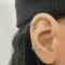 [銅]單隻-個性鑲鉆交叉釘子耳骨夾 - 一只锆石钉子耳夹, 铜（白金色）
