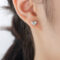 [316L鈦鋼]鋯石桃心項鏈手鏈耳環 - F788-钢色耳钉