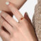 [316L鈦鋼]彩色玻璃石鋯石戒指A494 - A494-金色红玻璃戒指, 6号