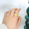 [316L鈦鋼]浮雕英文人像戒指A481 - A481-金色戒指, 6号