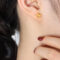 [316L鈦鋼]鋯石桃心項鏈手鏈耳環 - F788-金色耳钉