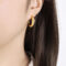 [316L鈦鋼]不規則鍛造紋路耳環F797 - F797-金色耳环
