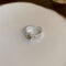 [925純銀]韓版鑽石愛心開口戒指YC4815R - 粉钻爱心戒指-银色, 开口可调节