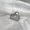 [925純銀]輕奢鋯石珍珠開口戒指YC4890R - 银色白珍珠, 开口可调节