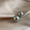 [925銀針] 冷淡灰玻璃珍珠耳釘2685 - 2689十四毫米灰